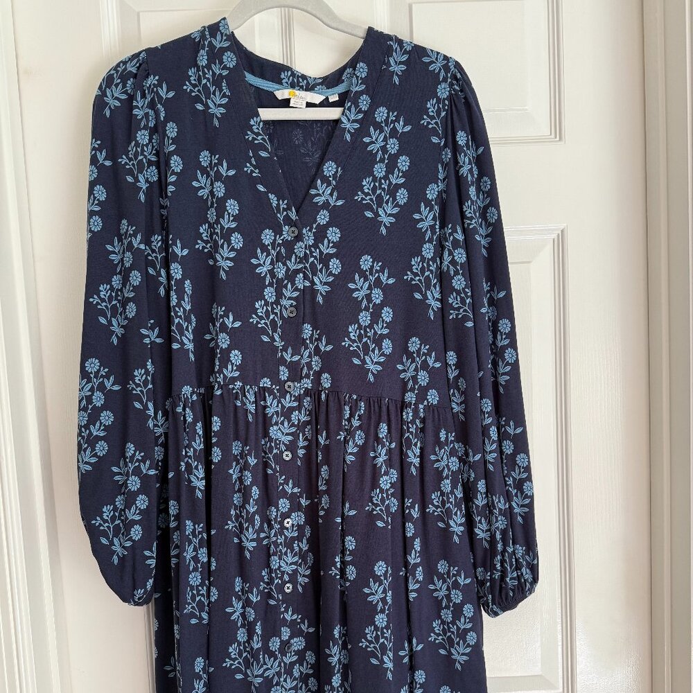 Boden Navy Floral Button Down Dress